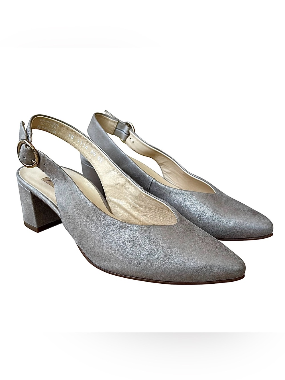 PAUL GREEN Cashmere Metallic Suede Slingback Heels